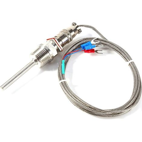Capteur de température PT100 haute précision avec raccord fileté 1/2" NPT et câble de 2 mètres (1/5)