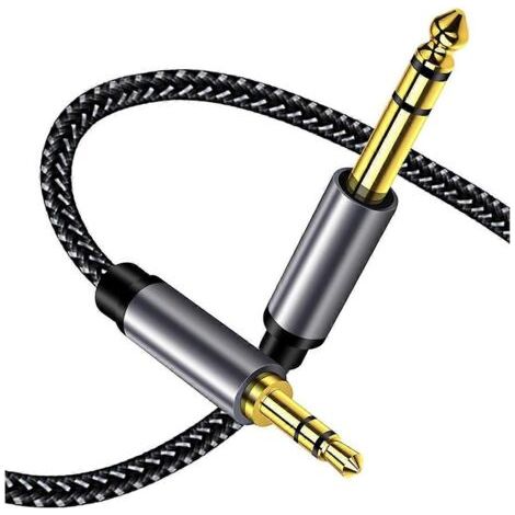 Câble auxiliaire jack 6,35 mm vers 3,5 mm pour clavier électronique et guitare (voir illustration) (1/5)