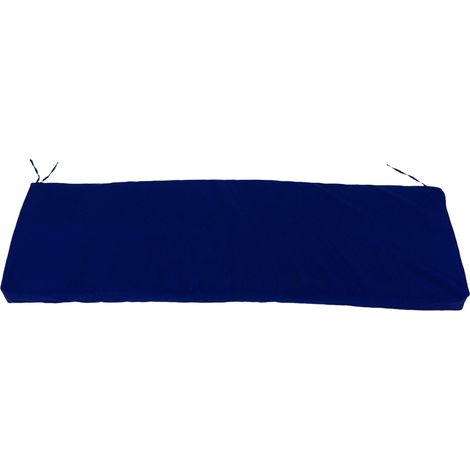 Coussin de Banc Extérieur Imperméable Housse Amovible avec Sangles Confortable pour Jardin Terrasse Canapé en Polyester Bleu Marine 120x42cm (1/5)