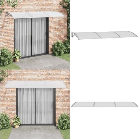 Auvent de porte Gris 300x100 cm Polycarbonate - Auvent De Porte - Abri Porte - Protection Pluie - Store Extérieur - Porch Awning - Home & Living (1/5)