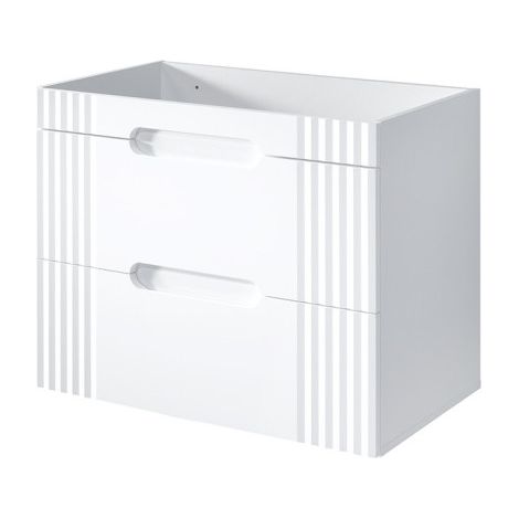 Meuble sous vasque en bois - L 80 x H 62 x P 46 - Oceanie White - Livraison gratuite