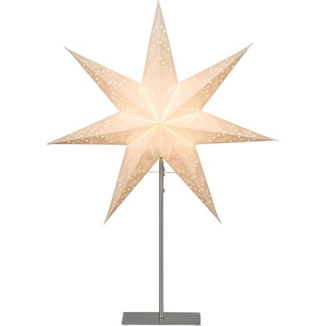 Stehlampe Weihnachtsstern Sensy, 3D Papierstern, Weiß, 78cm (1/5)