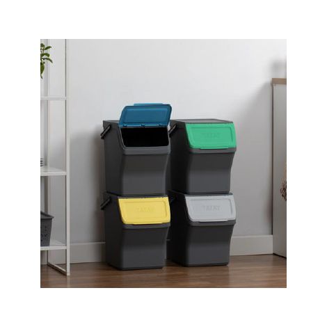 CUBO RECICLAJE MODULAR - SET 4X20L TATAY 11058.14 GRIS ANTRACITA