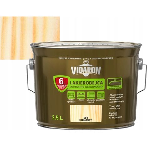 Barniz protector y decorativo Vidaron, incoloro L01 2.5L N (1/5)