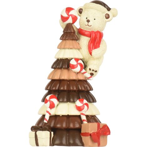 Albero di Natale in resina con orso e regali 9,5 × 10 × H17,5 cm (1/2)