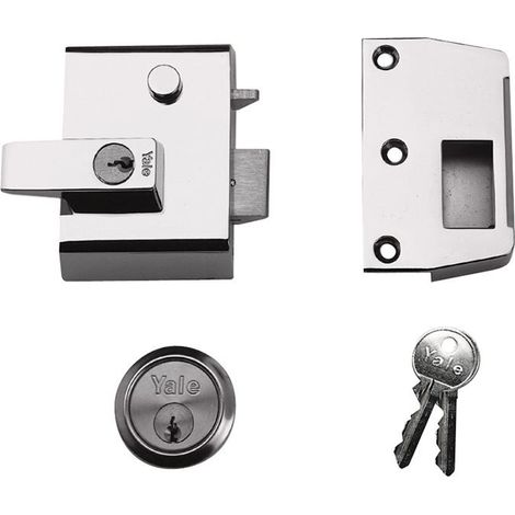 Yale Locks 630002205402 P2 Double Locking Nightlatch 40mm Backset DMG/PB Finish Visi YALP2DMGPB