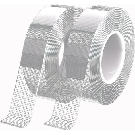 Extra starkes, transparentes doppelseitiges Klebeband – 10 m – Nano-Klebeband – Doppelseitig – Hinterlässt keine Rückstände – Waschbar – Entfernbar – Für Fotos, Teppiche, Holzprodukte, Metallprodukte, (1/5)