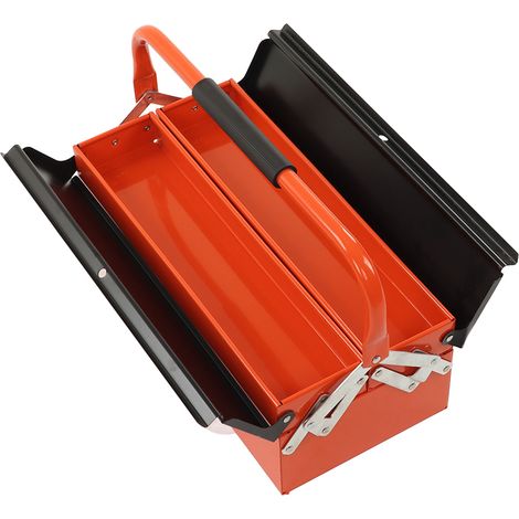 Boîte à outils cantilever en métal, pliable et portable, à roulettes, pour l'entretien automobile, 2 niveaux, 3 plateaux, longueur 420 mm (1/5)