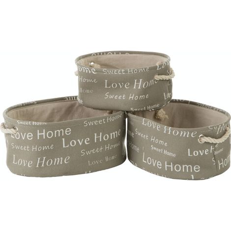 Premier Housewares English Words Oval Storage Hampers - Set of 3 (1/2)