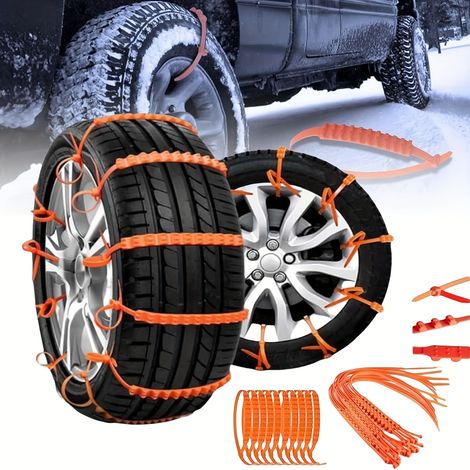 15 chaînes à neige antidérapantes pour voitures et SUV - Chaînes de traction durables pour pneus d'hiver, parfaites pour les véhicules tout-terrain, Id (1/5)