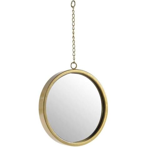 SPECCHIO TONDO DA ARREDO CON CATENA 25X3X47 CM IN COLORE ORO