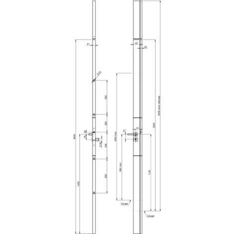 Vachette – Serrure en applique 4 points carénée A2P avec cylindre HDI+ blanche droite – Verrouillage anti-sciage et anti-enfoncement – Entraxe 70 mm (1/7)