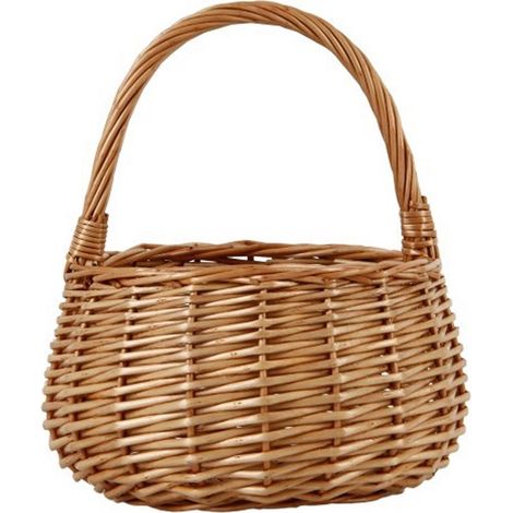 Panier en osier avec poignée - Osier Rotin - Tissé à la main - 1 pièce - Pour Pâques et décoration de jardin (1/5)