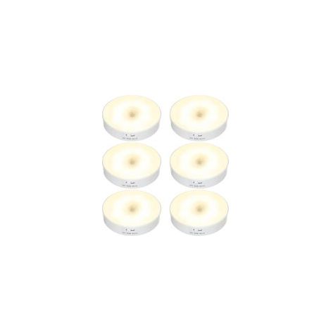 Lot de 6 veilleuses LED sans fil avec détecteur de mouvement pour escalier, chambre, salon, salle de bain, armoire, garage, cuisine sous les armoires (1/5)