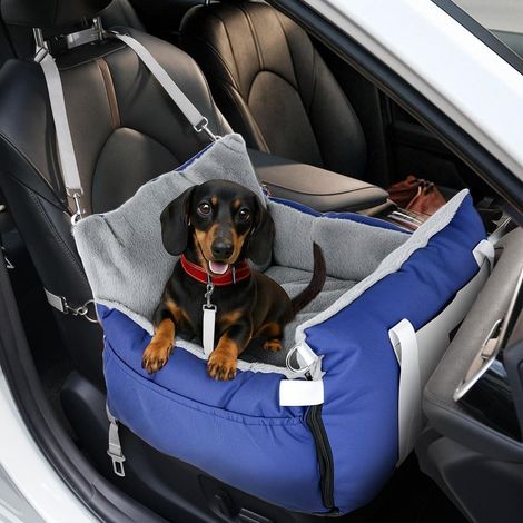 3-in-1 Hundesitz Auto & Reisebett für kleine Hunde bis 15kg, erweiterbar, blau (1/5)