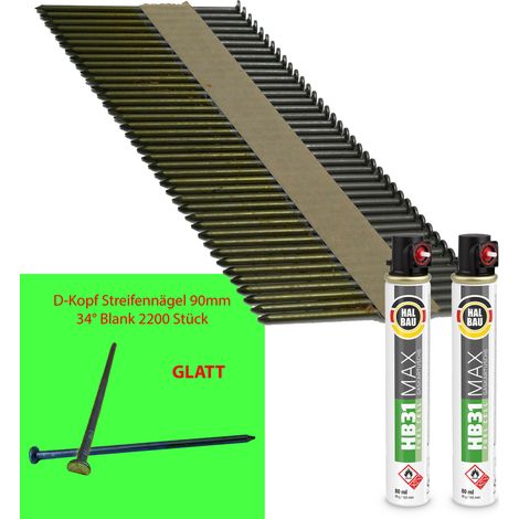 CONTOO HB43 Streifennagel 3,1x90 2200 Stk D-Kopf GL + 2x Gas HB31