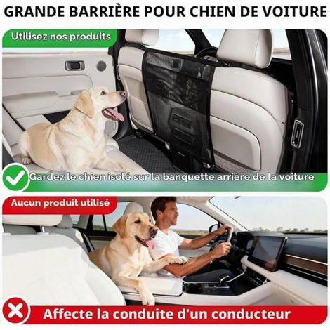Barrière de Voiture pour Chien Grille,Filet Voiture pour Chien,Grille Pare Chiens pour Voitures avec Poches de Rangement,Filet de (1/5)