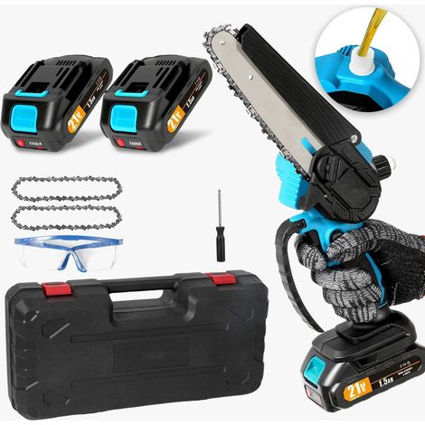 Mini Chainsaw 6 Inch with 2 × 21V Battery, Powerful Electric Small Portable Chainsaw with Automatic Oiler for Easy Pruning (1/5)