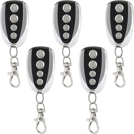 5 X Émetteur à Main 433 MHz Porte de Garage Télécommande, Compatible avec Les Modèles Nice Flor-S, DITEC, V2/Réglage Facile/4 Canaux (1/5)