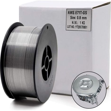 Fil de Soudure MIG - PRUMYA - E71T-GS - 0.8mm - 1kg - Acier Carbone Auto-blindé (1/4)