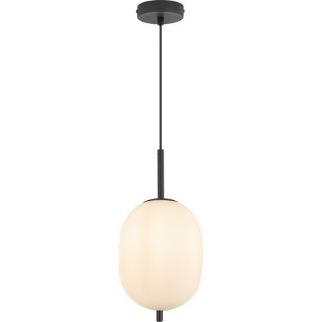 Suspension ovale verre opale 23W IP20 E14 Diam 155mm (1/4)