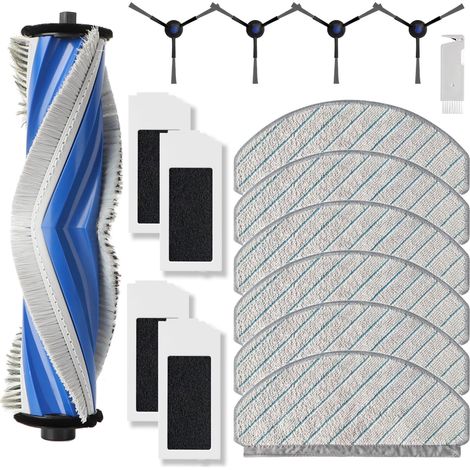 Zubehör für ECOVACS DEEBOT N20 Pro Plus/ N20 Plus/ N20 Saugroboter, Ersatzteile Set mit 1 Hauptbürste, 6 Wischtücher, 4 Seitenbürsten, 4 Hepa Filter (1/5)