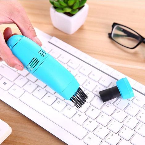 Mini Aspirateur USB avec Brosse et Nettoyant Gel pour Clavier. Réutilisable. Idéal pour Ordinateur. Clavier Mécanique de Gaming. Décodeur TV. Lecteur DVD (Prise USB) Couleur Aléatoire (1/5)