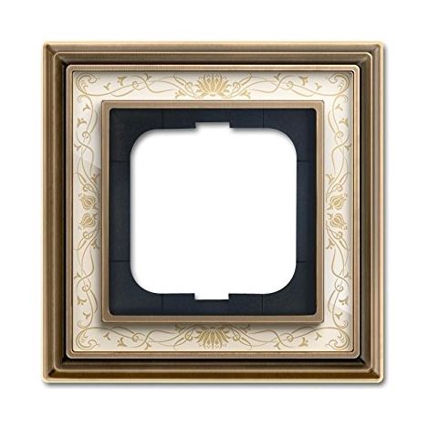 CADRE DE FINITION LAITON ANTIQUE, 1 COMPARTIMENT DE CADRE 1721846 DÉCOR BLANC IVOIRE BUSCH 2CKA001754A4663