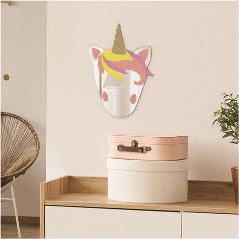 Miroir adhésif - Licorne - L 22 cm x H 32 cm - Livraison gratuite (1/4)