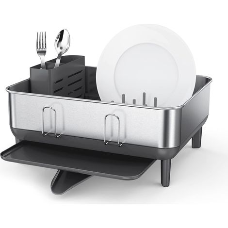 Simplehuman - Scolapiatti 394x380x190 mm, grigio/acciaio inox KT1184DC (1/5)