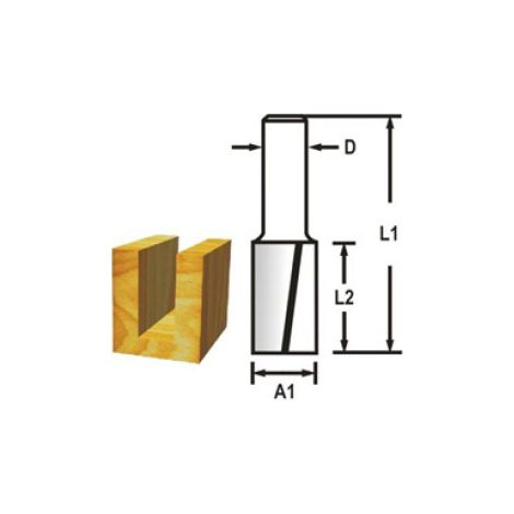 Fresa per scanalature MAKITA 2 taglienti, gambo 6 mm, 12x32x64 mm D-47472