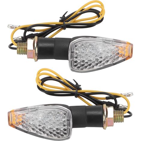 Clignotants Moto LED 12V Étanches Lot de 2 Remplacement pour PIT Dirt Bike MX (1/5)