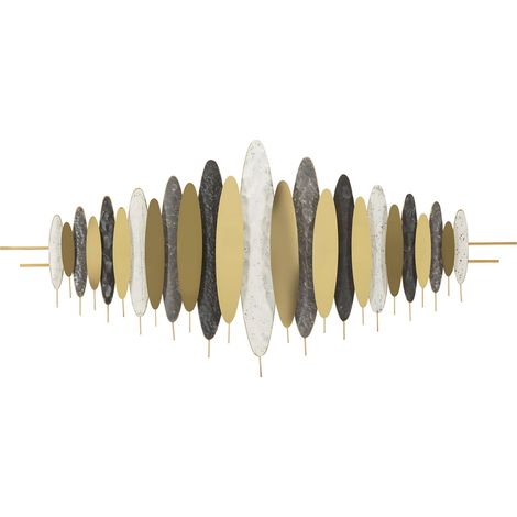Pannello da Muro Oligram in Ferro Multicolor - Decorazione Astratta Stile Glam CM 149X5X70 - Wall Decoration