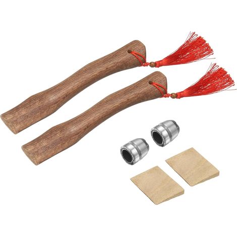 2pcs Replacement Wooden Axe Handles 10.2 Inch Universal Hickory Axe Handles with Wooden Corners and Round for Axe Camping Gardening (1/5)