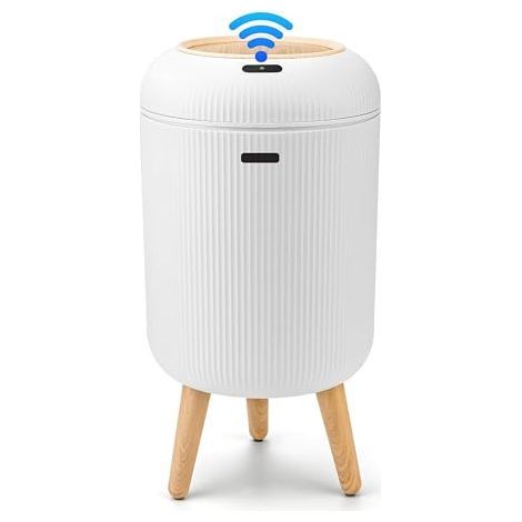 [JAMAIS UTILISÉ] Poubelle automatique 10 L à capteur - Poubelle électrique avec couvercle pour cuisine et salle de bain - Étanche et anti-odeurs pour bureau, chambre, toilettes - Blanche, silencieuse (1/5)