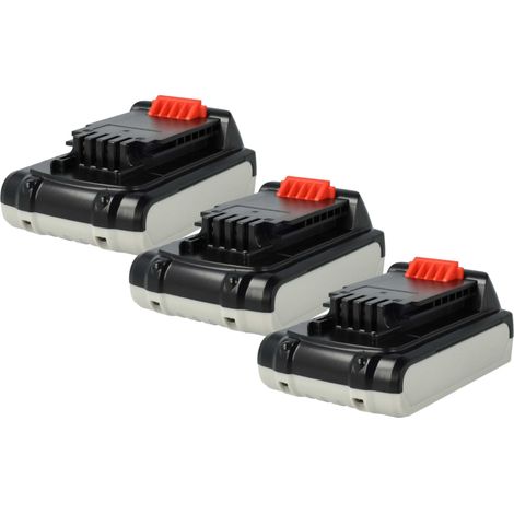vhbw 3x batteria compatibile con Black & Decker GKC1000L, GPC1800L, GTC610L, GKC1817, GKC1817L, GLC2500L utensile elettrico (2000 mAh, Li-Ion, 18 V)