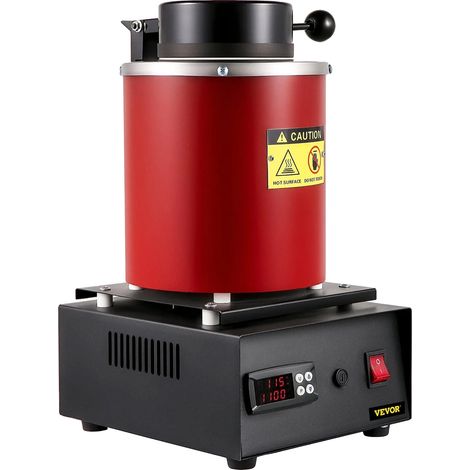 Fours de fusion, Température de chauffage maximale 2102 ℉, Puissance d'entrée 1750 W, Capacité du creuset 6,6 lbs, Dimensions internes 1,97" x 6,3", Dimensions de l'article 14,96" x 9,45" x 8,27" (1/5)