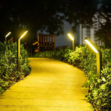 Lampe Solaire Exterieur 20 LED Spot Solaire Extérieur Etanche IP55, Projecteur Solaire avec 3 Modes d’Éclairage au Sol pour Jardin Cour Allée Chemin - 4PCS (1/5)