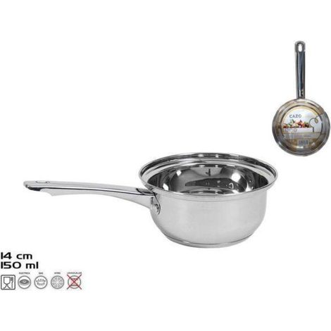 14 cms cazo manhattan 150 ml. acero inox apto para induccion,vitroceramica,gas
