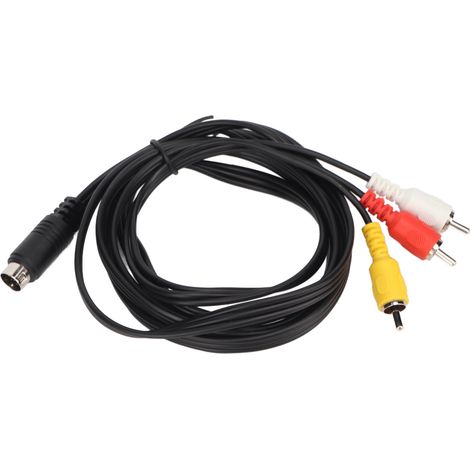 Câble Mini DIN 9 broches vers 3 RCA mâle-mâle nickelé pour son et vidéo composite, TV, récepteur AV, moniteur, 1.8m (1/5)