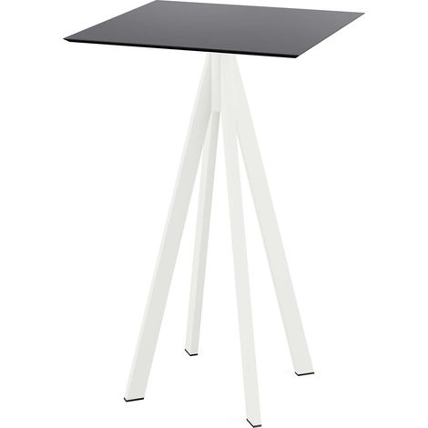 Mange-debout Infinity avec piètement blanc + plateau HPL 70x70 cm - Veba