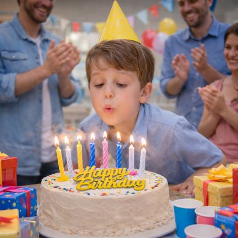 Set de Bougies d'Anniversaire Complet – 12 Bougies Colorées avec Socles et Support Happy Birthday – Décoration Gâteau Fête