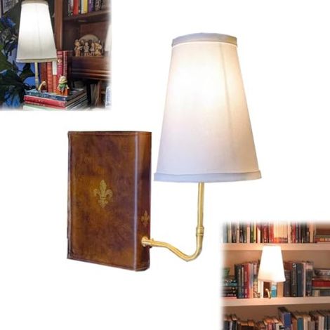 Lampe littéraire classique Irovami - Lampe de table vintage en laiton antique avec abat-jour en tissu - Lampe décorative élégante pour bibliothèque - Design érudit (1/5)
