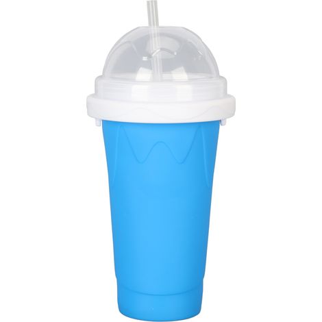 Gobelet à smoothie en silicone TPU, réutilisable, grande capacité, facile à nettoyer, gobelet souple, idéal pour les voyages en famille et le camping, bleu. (1/5)
