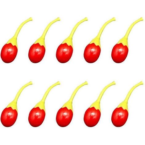 Lot de 10 baies de goji artificielles colorées en plastique, fausses baies pour maquettes. (1/4)