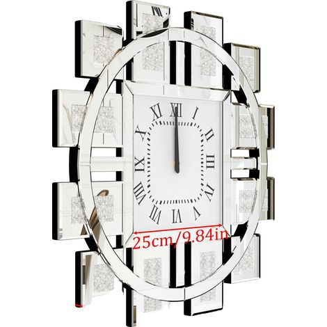 Orologio da parete, design irregolare, movimento al quarzo, argento (1/2)