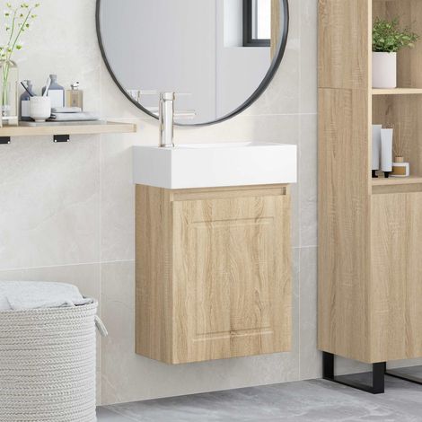 Módulo de baño con grifería Roble  45,5 x 22,5 x 84 cm