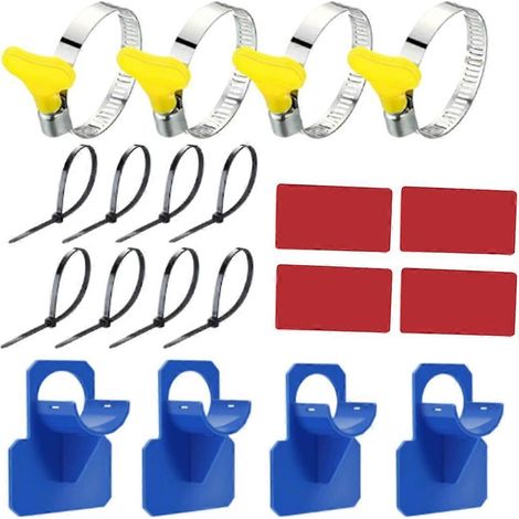 Support de fixation pour tuyau de piscine avec attaches et clips empêchant le détachement du tuyau de 32 à 38 mm pour piscine hors sol Index (1/5)