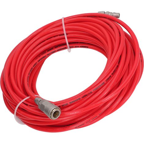 Tuyau pneumatique haute pression 1/4in NPT, 5mm intérieur 8mm extérieur, tube PU rouge 20m, flexible air comprimé pour compresseur, longueur 20 mètres. (1/5)