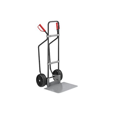 eurokraft pro  Carrello per sacchi con pattini  nero  piano di